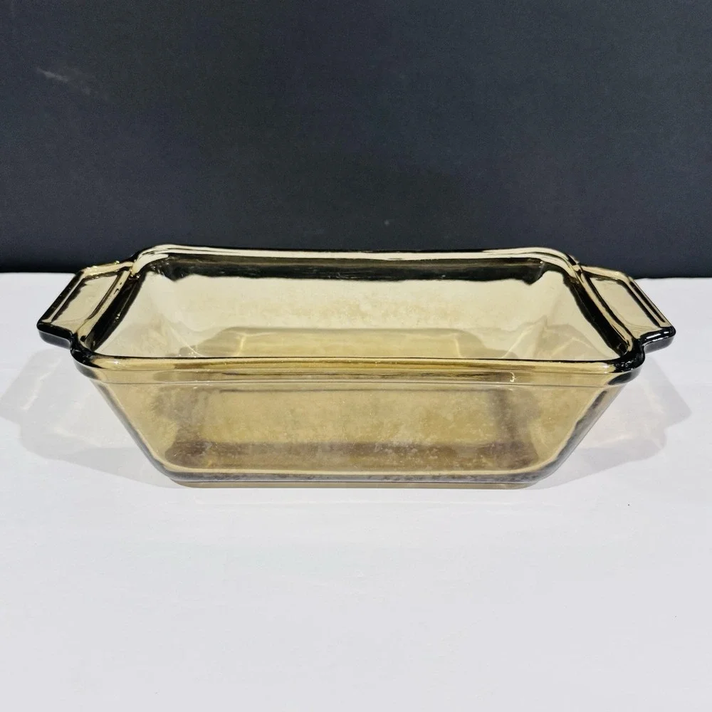 Vintage Anchor Hocking Ovenware Loaf Dish Brown Amber Glass‎ 1.5qt